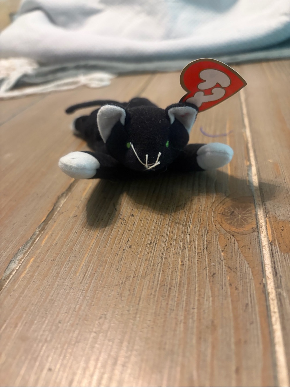 Vintage McDonalds Ty Beanie Baby Black Zip Cat Plush Toy